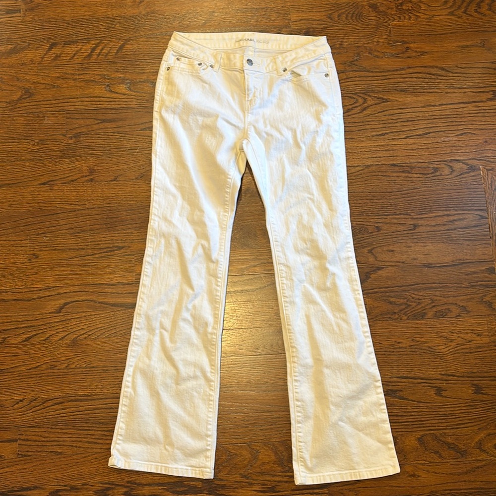 White Michael Kors flare jean